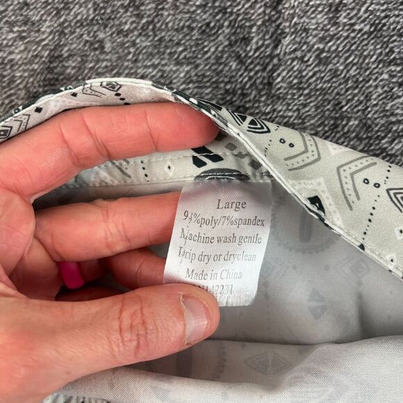 Rip Skirt Hawaii Wrap Skirt L Aztec Tribal Gray Stretch Unlined Mini Swim - Picture 4 of 10